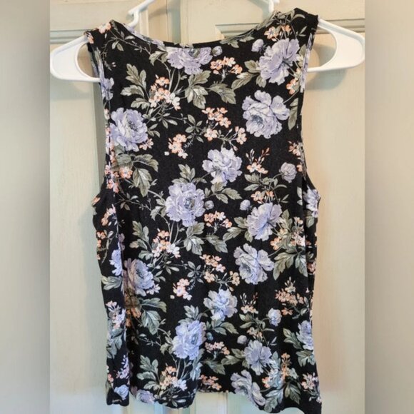 American Eagle Outfitters Black Floral Tank Top - Picture 2 of 4